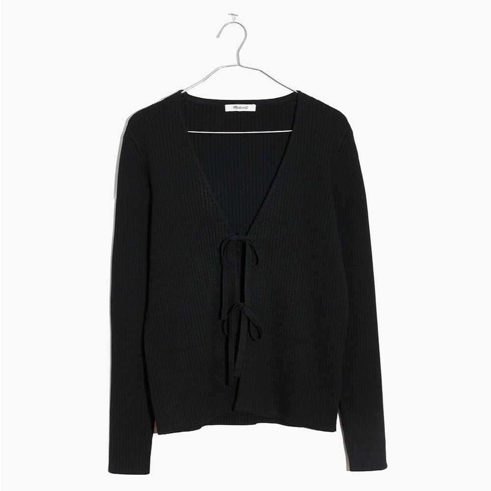 NWT Madewell Tie-Front Bellemoor Ribbed Cardigan Sweater Size Medium
